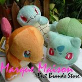 Pelúcia Charmander,Bulbasaur, Squirtle Juntos